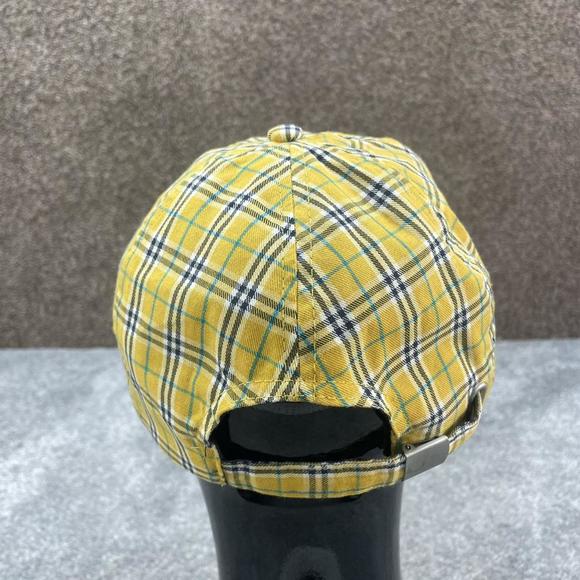 REASON YELLOW CHECKERED CAP BASEBALL TARTAN HAT Y2K - Picture 5 of 7